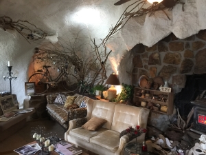 The first room you see inside the Tulsa Cave House | JustTulsa.com