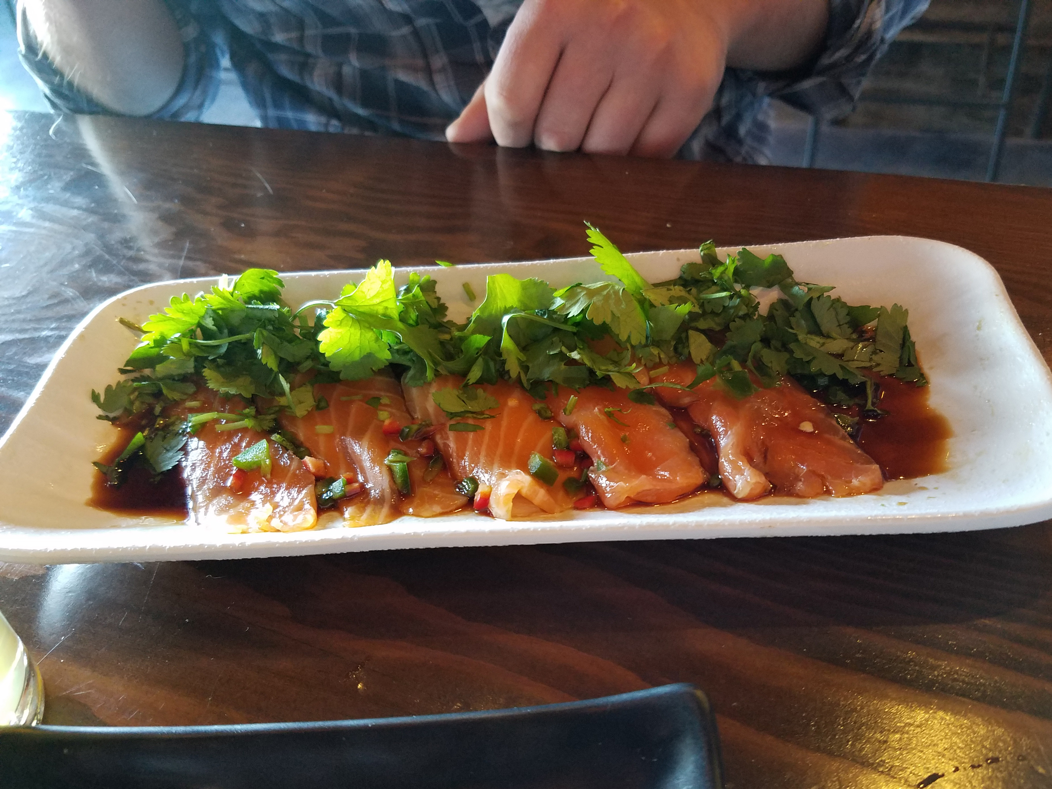 Salmon Cilantro Sashimi at JINYA Ramen Bar in Tulsa, Oklahoma | JustTulsa.com