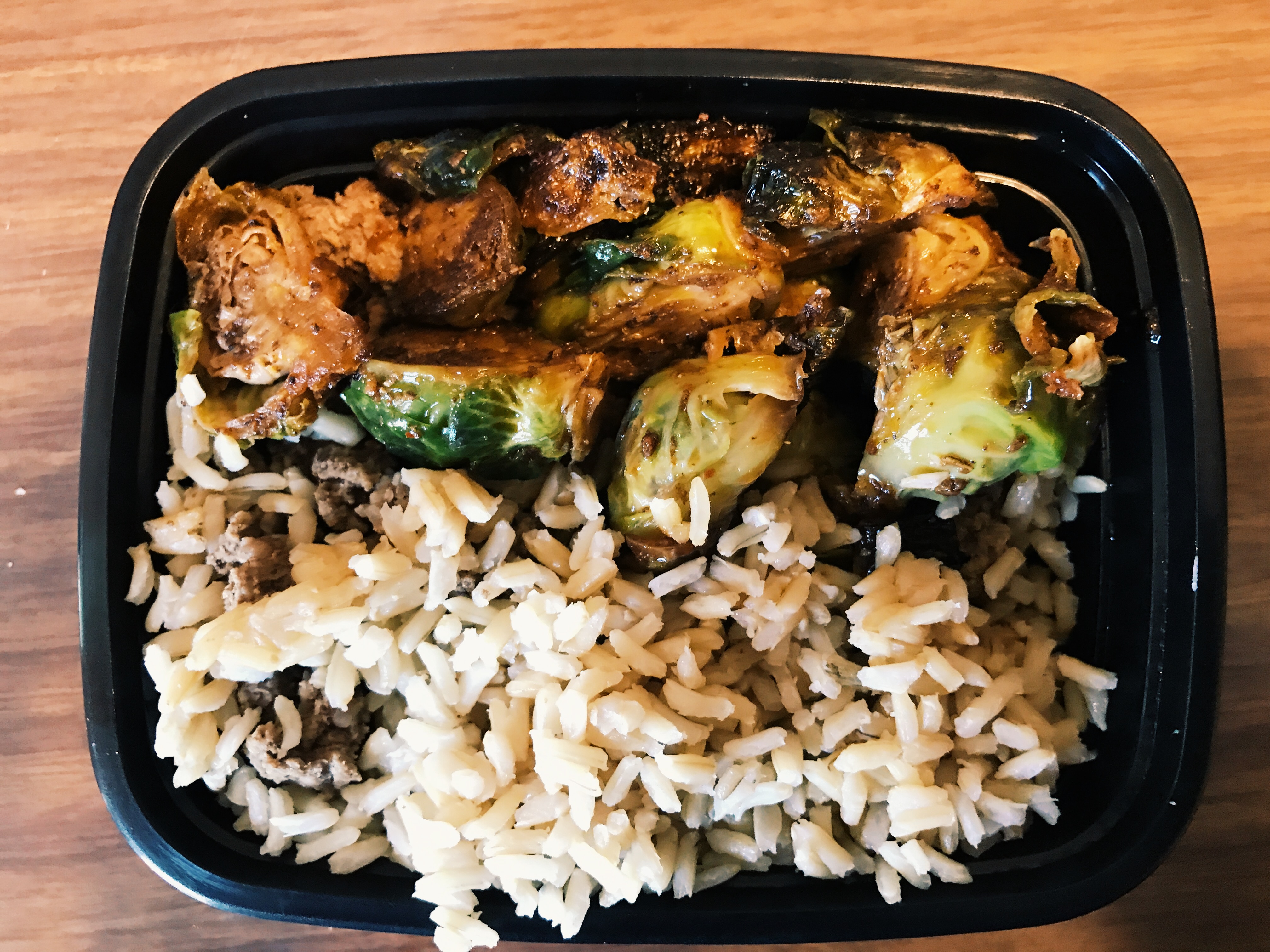 Beef with Brussels Sprouts and Brown Rice from The Hungry Ninja