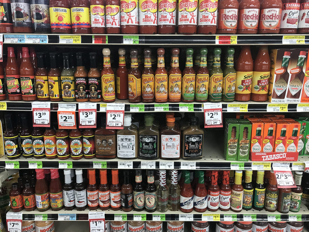 All sorts of hot sauces at Reasor's in Tulsa